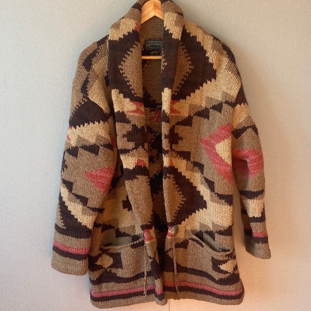 Incredible Heavy Hand Knit Sweater Navajo South Western Jacket